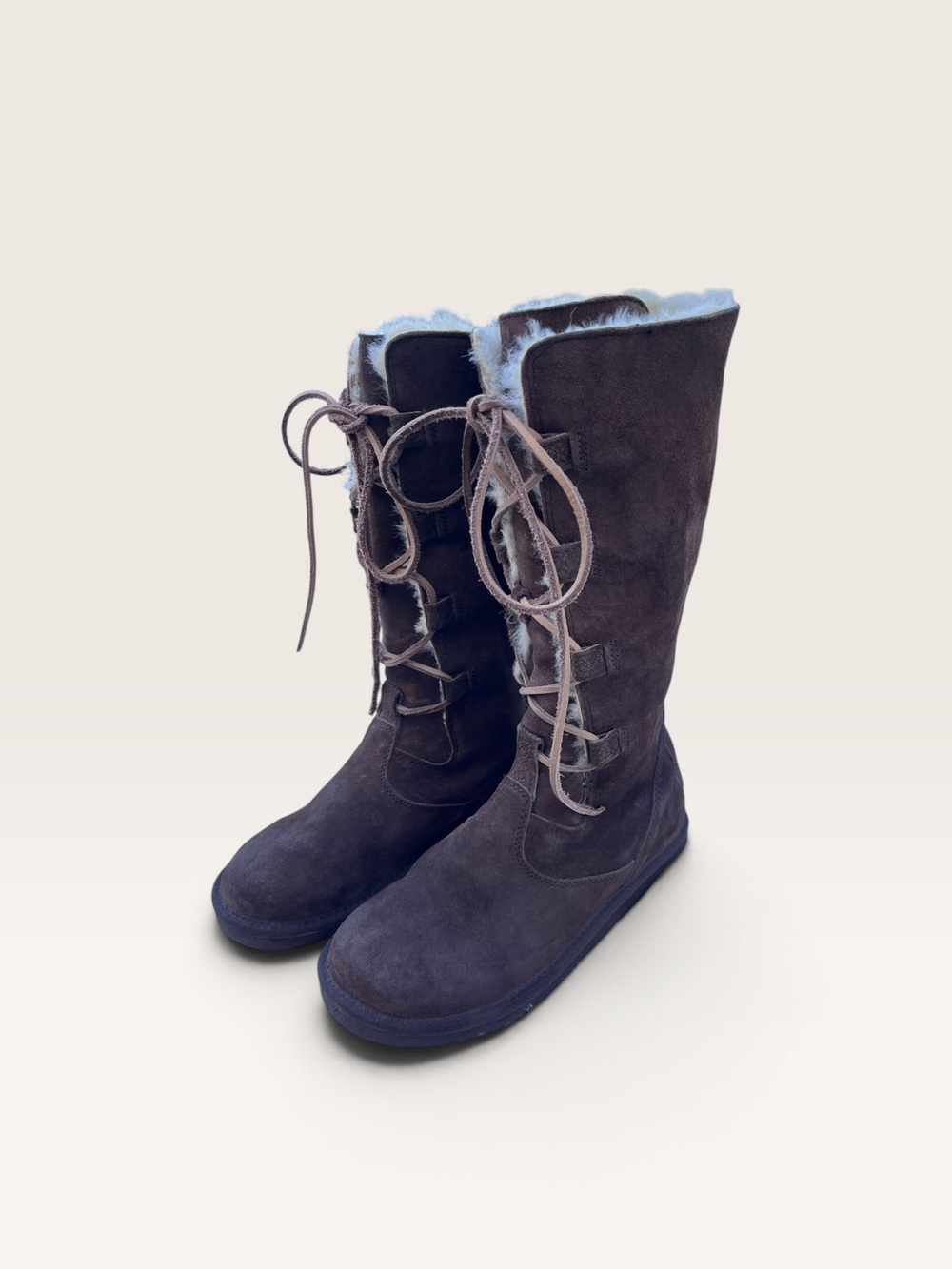 Ugg Australia Whitley Brown
Suede Leather
Shearling Lace Up
Boots Women's Size 9